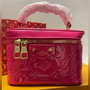 Fuchsia Patent Leather Vanity Case